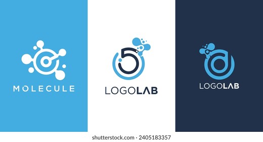 science logo creative molecule color gradient design modern lab circle molecule