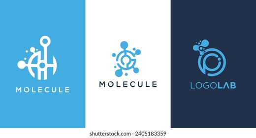 science logo creative molecule color gradient design modern lab circle molecule