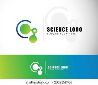 science logo creative molecule connect pixel bio tech logo