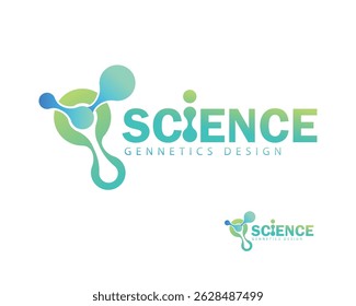 Logotipo da ciência molécula criativa genética design saúde conectar tecnologia biologia