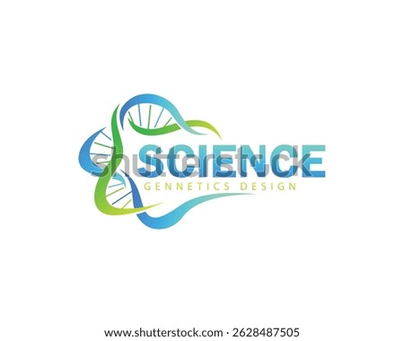 Science logo creative molecule genetics design health connect technology biology