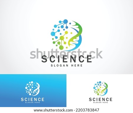 science logo design concept technology lab design icon DNA logo
