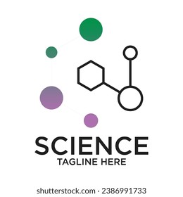 Diseño de logotipo de ciencia concepto simple Vector Premium
