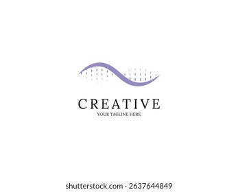 science logo with gen icon or DNA