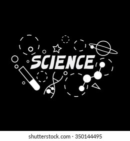 science logo icon black and white vector