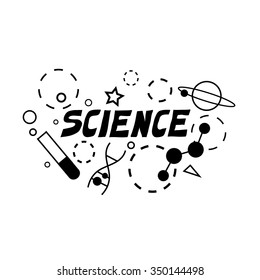 science logo icon black and white vector