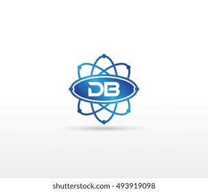 Science logo with the initials DB letter. Science logotype template design