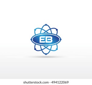 Science logo with the initials EB letter. Science logotype template design