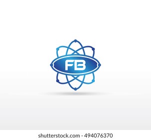 Science logo with the initials FB letter. Science logotype template design