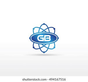 Science logo with the initials GB letter. Science logotype template design