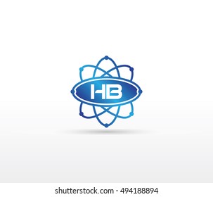 Science logo with the initials HB letter. Science logotype template design