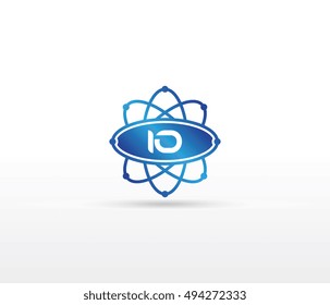 Science logo with the initials IO letter. Science logotype template design