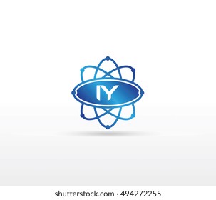 Science logo with the initials IY letter. Science logotype template design