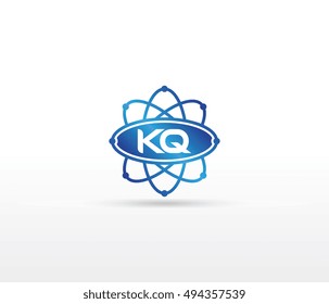Science logo with the initials KQ letter. Science logotype template design