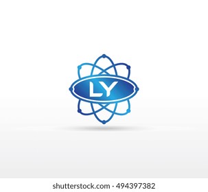 Science logo with the initials LY letter. Science logotype template design