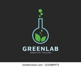 Logo de ciencia con plantilla de diseño de hoja