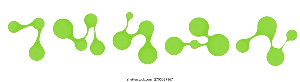 Science Logo Set Bio Nero Lab Emblem, Cell Division Zeichen Connected Dot Style, Abstrakte Molekularbildung für Medizinische Pharmazeutische und Chemie Chemie Chemie Wissenschaft Vektor Logotyp. 