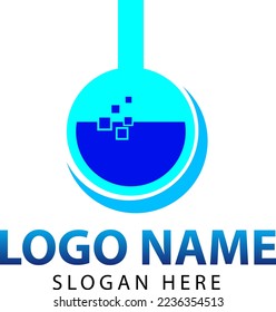 science logo with symbols and icons, logo science
