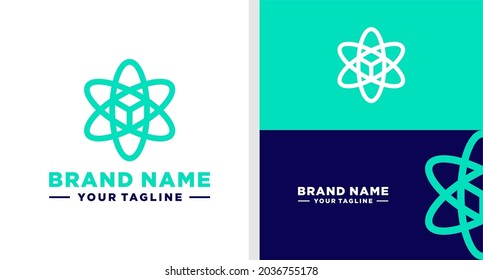 SCIENCE LOGO TECHNOLOGY HEXAGON EDITABLE