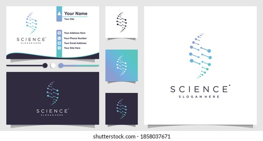 Science Logo With Unique Concept And Business Card Design Premium Vector
