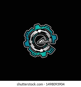 Science logo. Vector Design Technology. Cryptocurrency Infographic Elements. Futuristic UI UX HUD. connection. Artificial intelligence. communication vector design. Illustration of Mind CPU technology