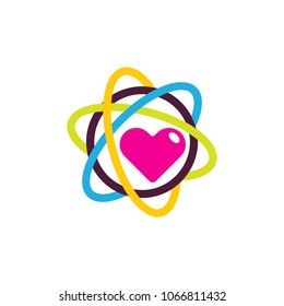 Science Love Logo Icon Design