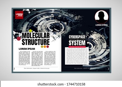 Wissenschaftsmagazin mit 3D-Rendering-Technologiekonzept leicht zu bearbeiten