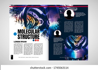 Science magazine with 3D rendering technology concept easy to editable