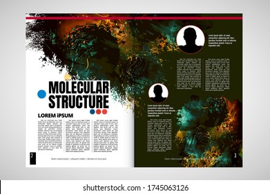 Science magazine with 3D rendering technology concept easy to editable