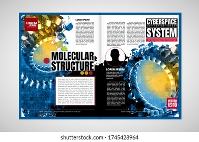 Wissenschaftsmagazin mit 3D-Rendering-Technologiekonzept leicht zu bearbeiten