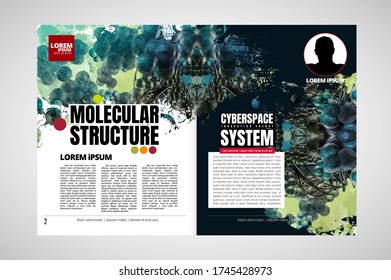 Science magazine with 3D rendering technology concept easy to editable