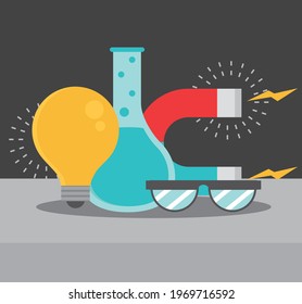 science magnet flask bulb glasses