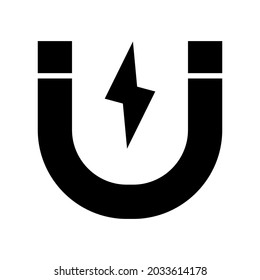 Symbol für Wissenschaftsmagneten oder Logo einzeln auf Zeichensymbolen, Vektorgrafik - hochwertige Vektorsymbole mit schwarzem Hintergrund
