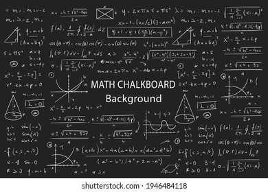 science and math formulas vector chalkboard