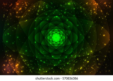 The science and mathematics abstract background with circles, cube, triangles and a lot of lines. Sacred geometry backdrop. The chemistry and astrology. Graphic elements for identity design.