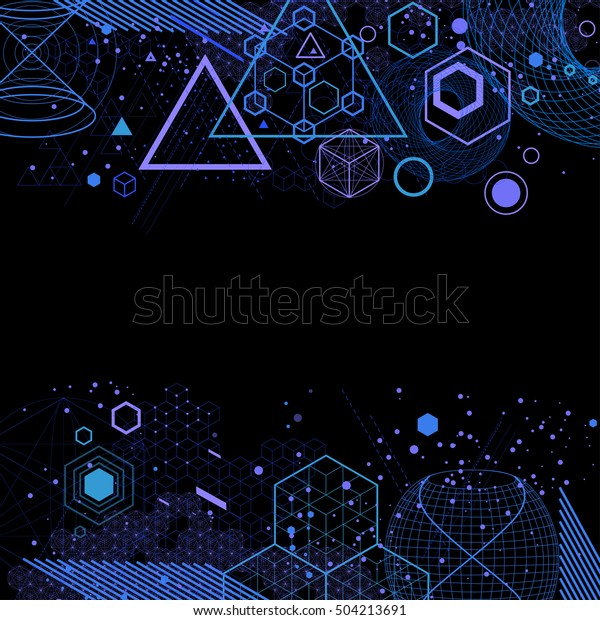 Science Mathematics Abstract Background Circles Cube Stock Vector ...