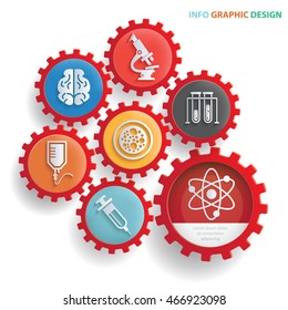 
Science and medical concept design,gear info graphic,vector