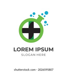 science and medical logo concept with flat colorful style