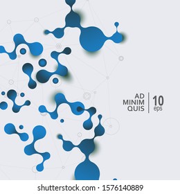 Science and medicine abstract background with connection molecules and atoms. Vector illustration design template