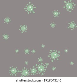 Science Medicine Coronavirus Grey Covid-19 Mint Backdrop. Virus Pandemic Pastel Danger Sign Quarantine Calm Sick Vector. Healthcare White Test Green Hospital Bright Epidemic Illustration.