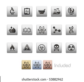 Science // Metallic Series - It includes 4 color versions for each icon in a different layer.