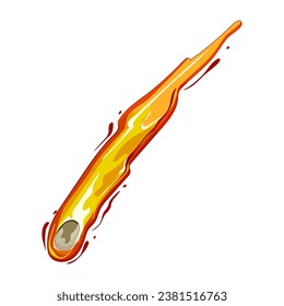 Science-Meteor-Cartoon. Komet-Raum, Asteroiden-Universum, Sternfeuer-Wissenschaftsmeteor-Zeichen. einzelne Vektorgrafik-Vektorgrafik