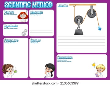 The science method worksheet for children illustration