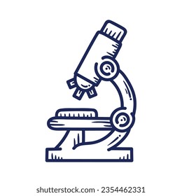 science microscope doodle icon isolated