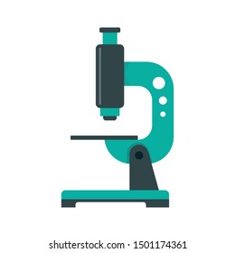 Science microscope icon. Flat illustration of science microscope vector icon for web design