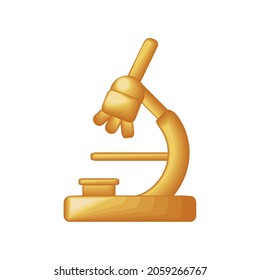 science microscope icon golden style