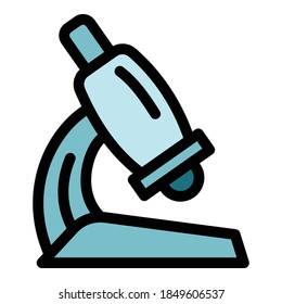 Science microscope icon. Outline science microscope vector icon for web design isolated on white background