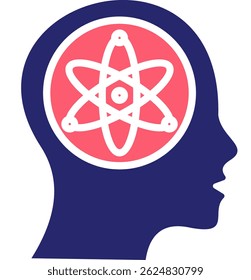 Science Mind Icon Fill Vector Illustration