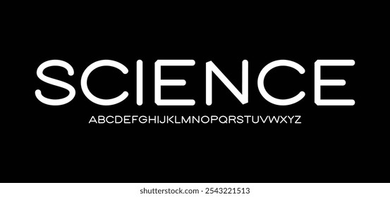 Ciencia, fuente de tecnología digital abstracta moderna. Logo fuente creativa, tipo, tecnología, película, digital, música, película. Fuente e ilustración en formato Vector.
