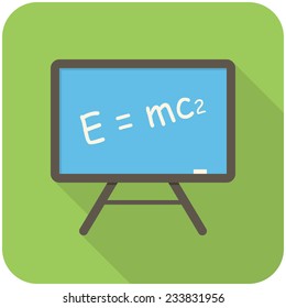 Science, modern flat icon with long shadow